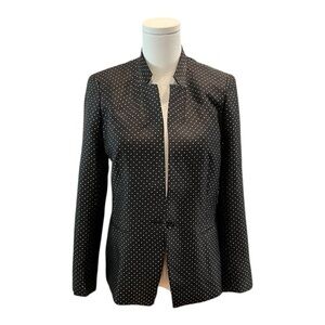 Banana Republic Black White Dot‎ Blazer 6P Long & Lean Blazer
